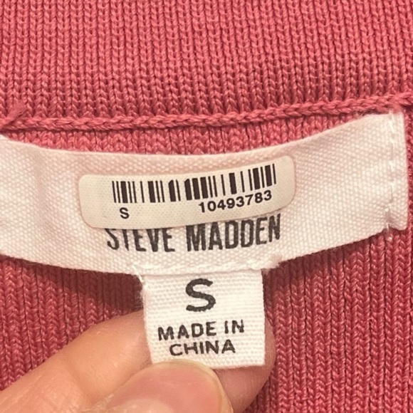 BB DAKOTA Madden fitted tank cardigan sweater set deep lipstick pink size small - Picture 13 of 14